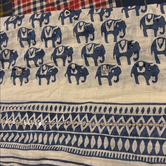 Bohemian Elephant Print Scarf with sequins - Picture 4 of 4
